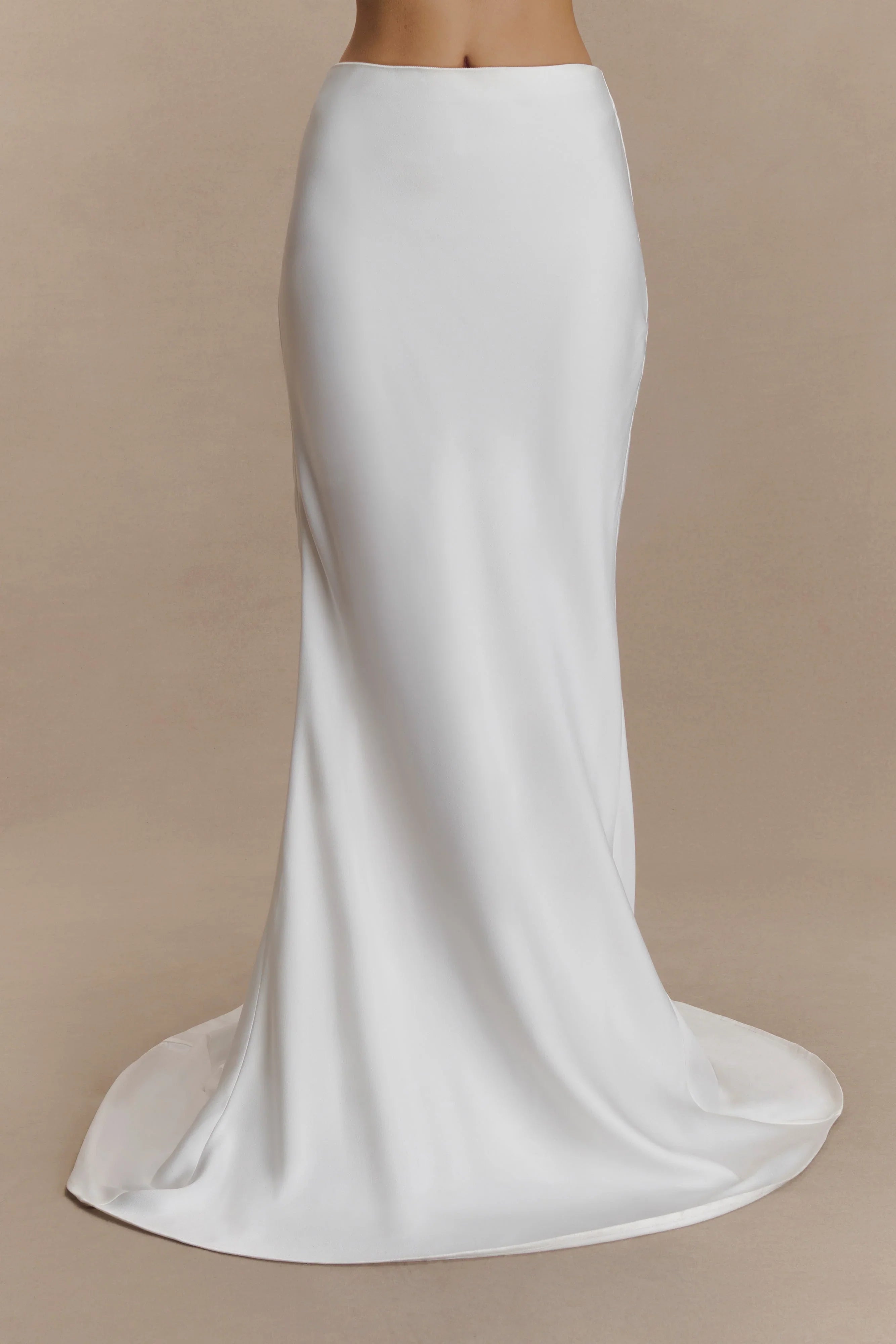 Clara Fishtail Maxi Skirt White