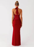 Billen Halter Maxi Dress Red