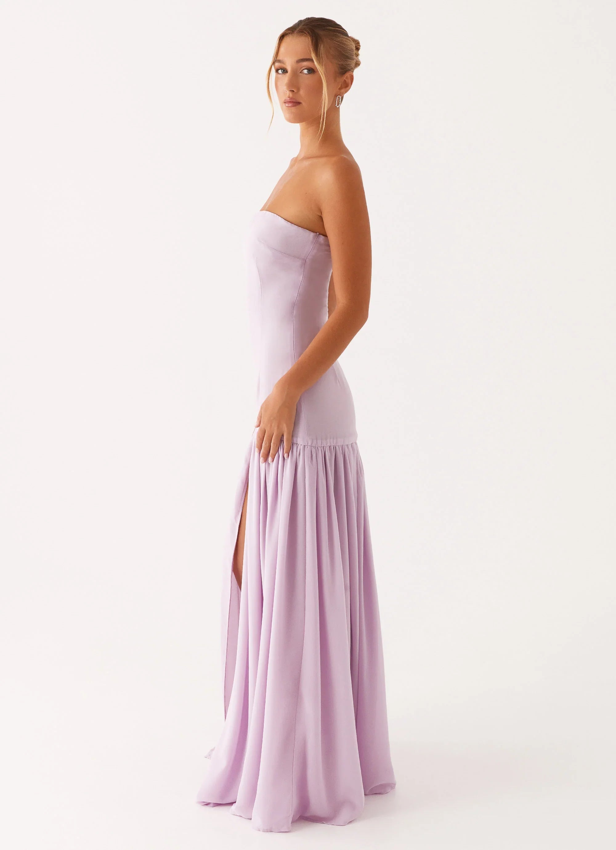 Eden Strapless Maxi Dress Lilac