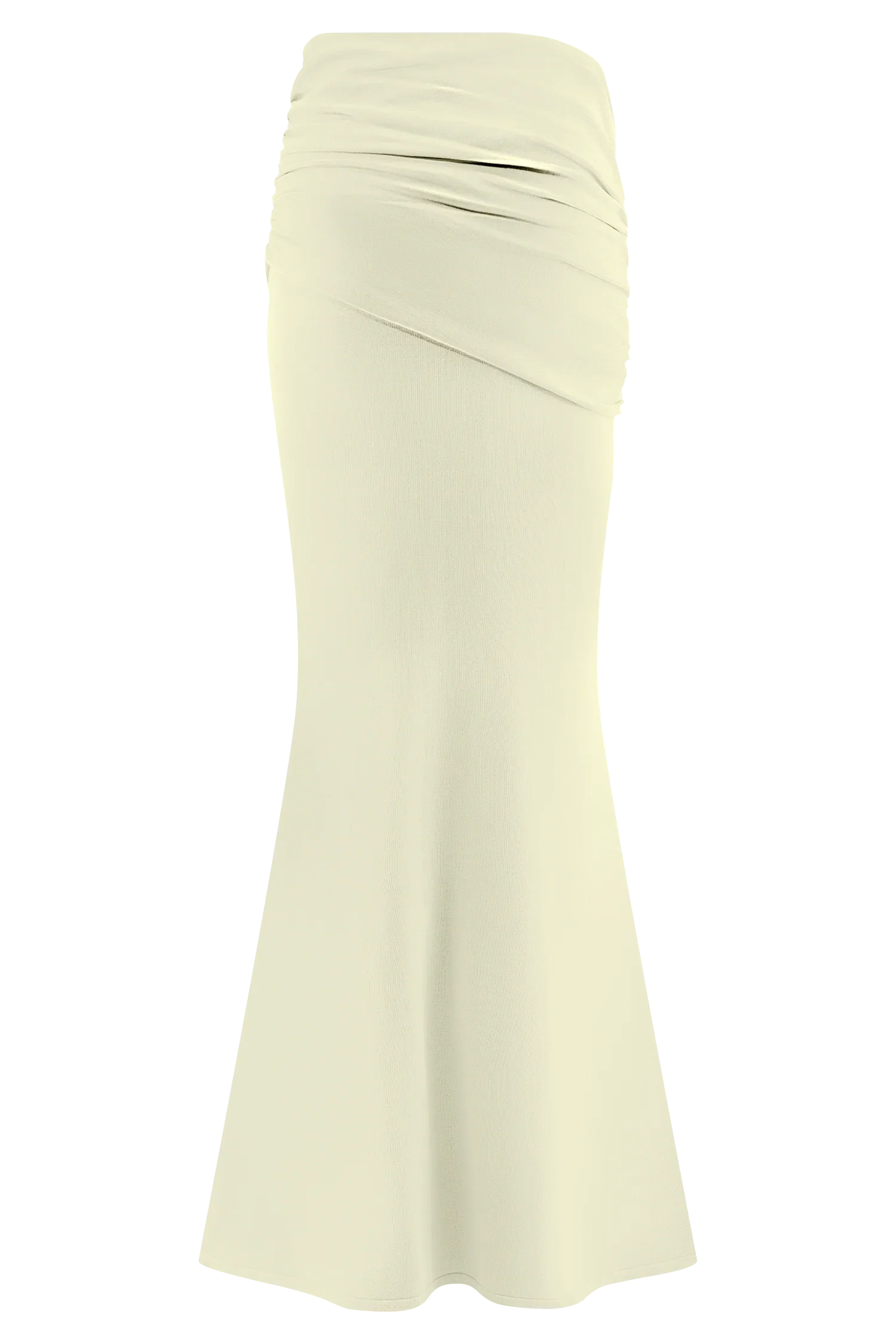 Irene Gathered Knit Maxi Skirt Ivory