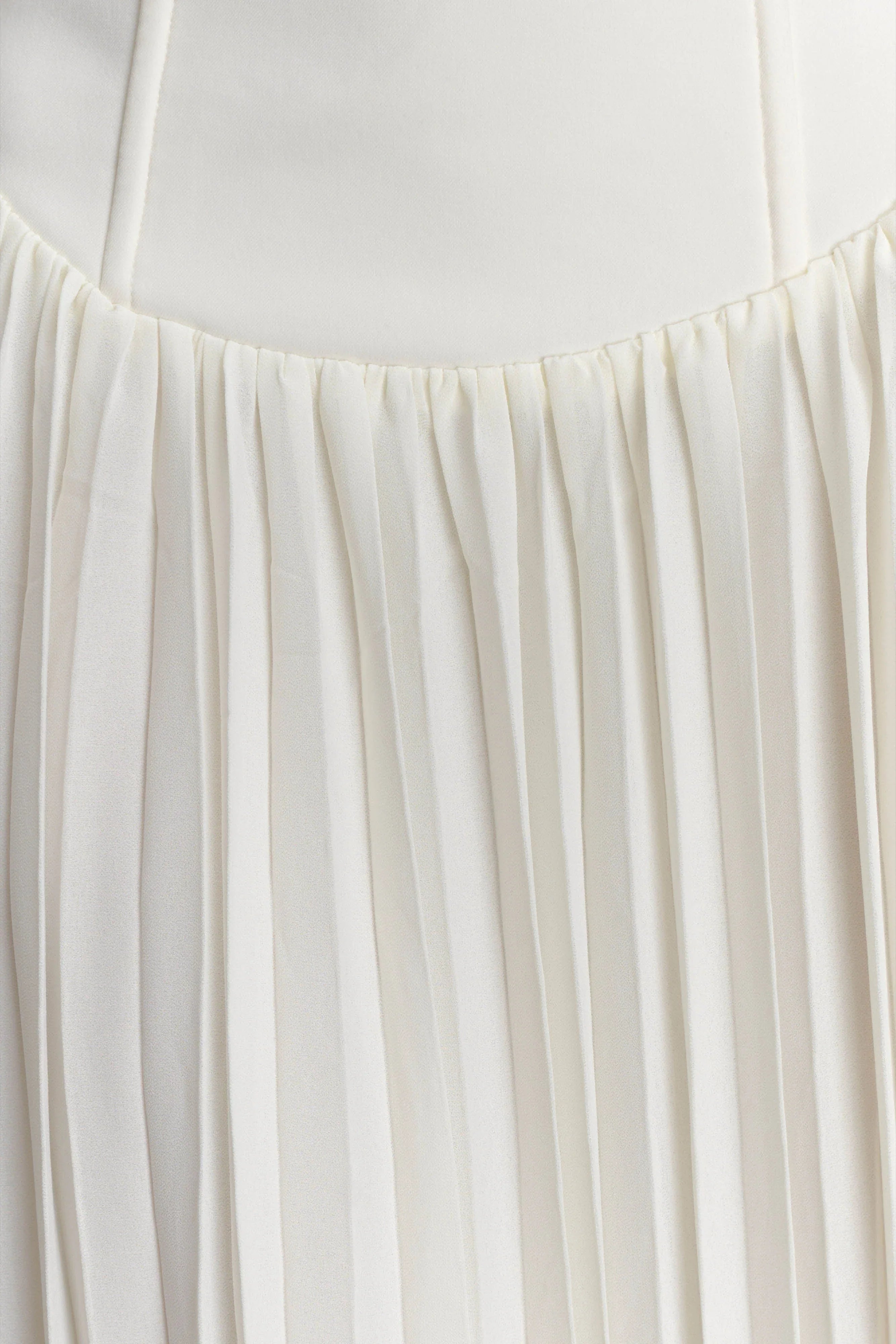 Stacie Pleated Halter Maxi Dress Ivory
