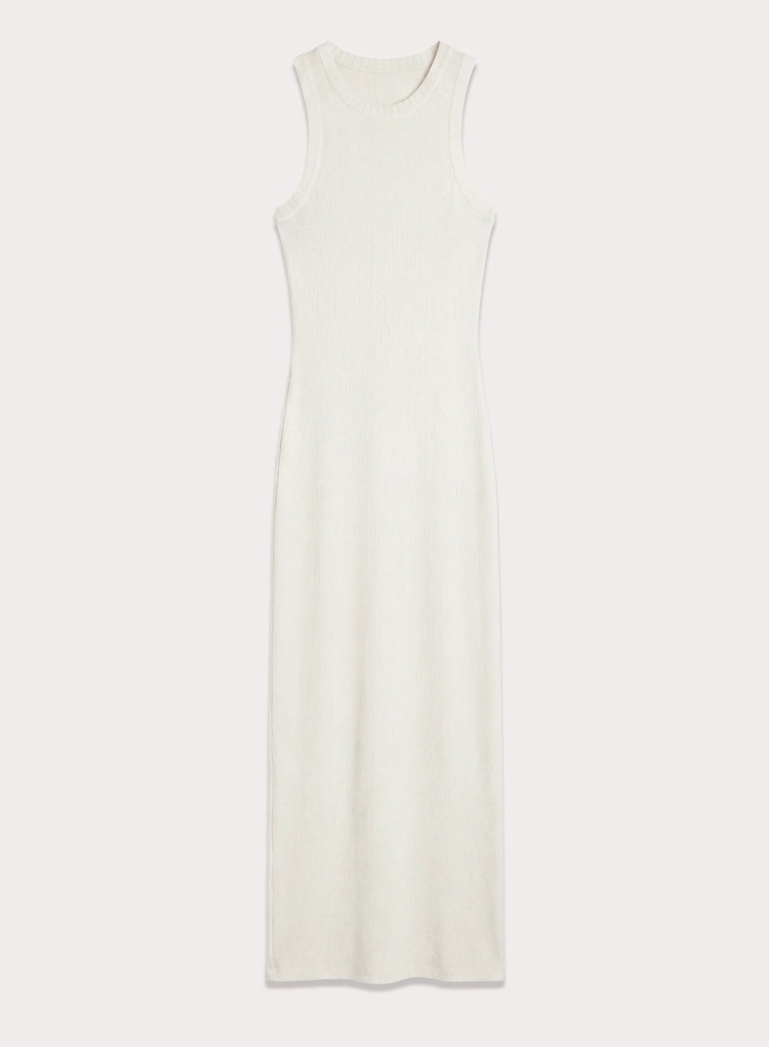 Cream Knitted Open Back Maxi Dress