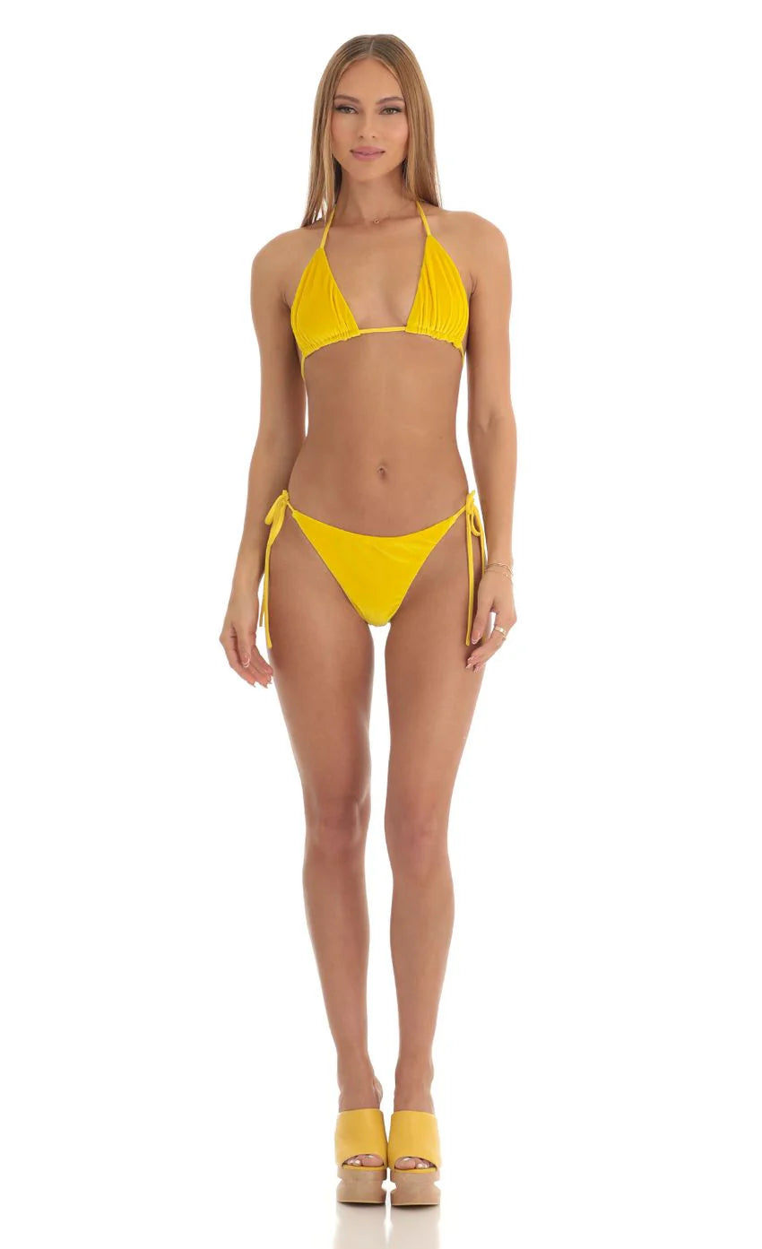 Velvet Bikini Set in Yellow