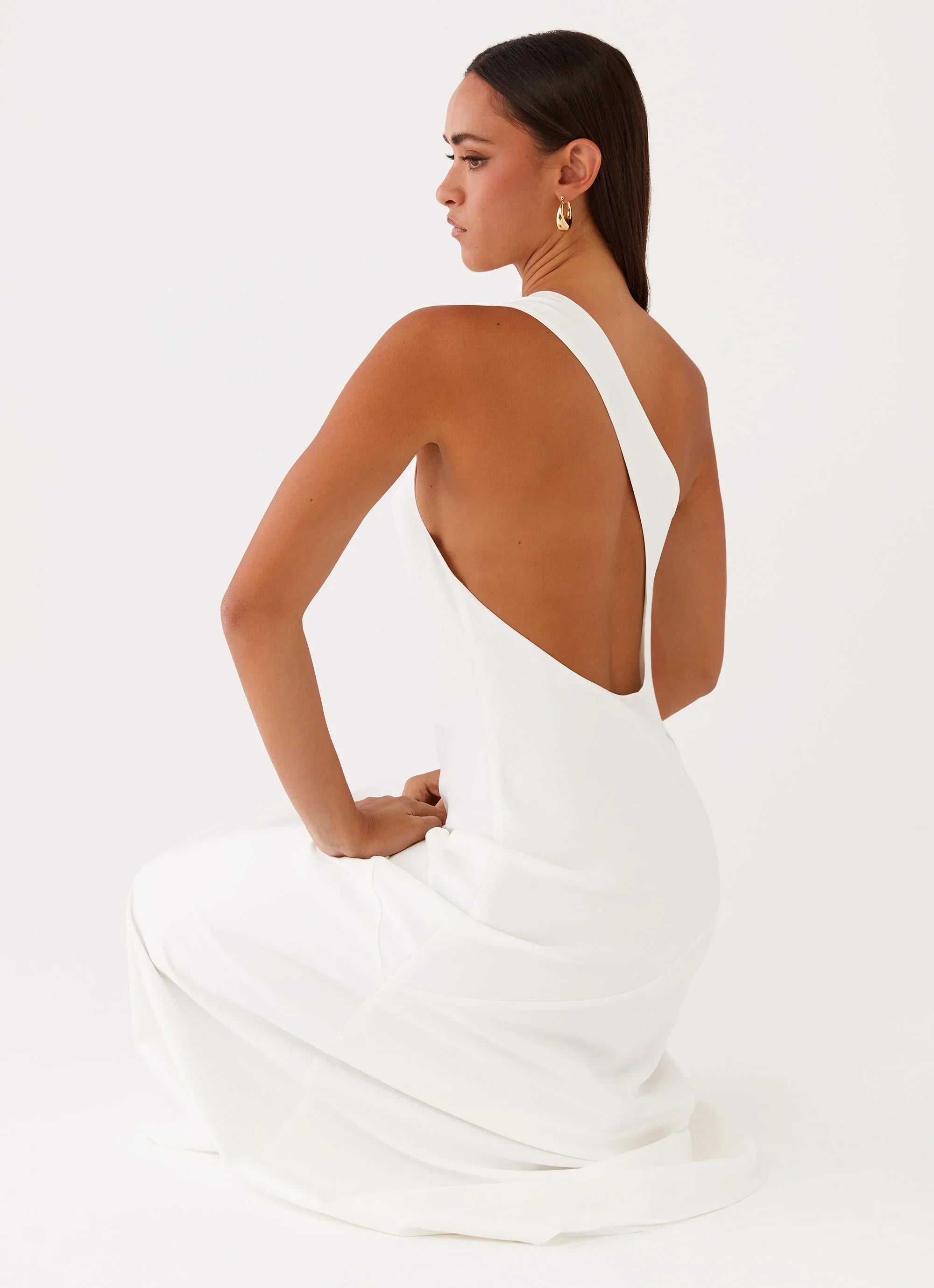Oaklyn One Shoulder Maxi Dress Ivory