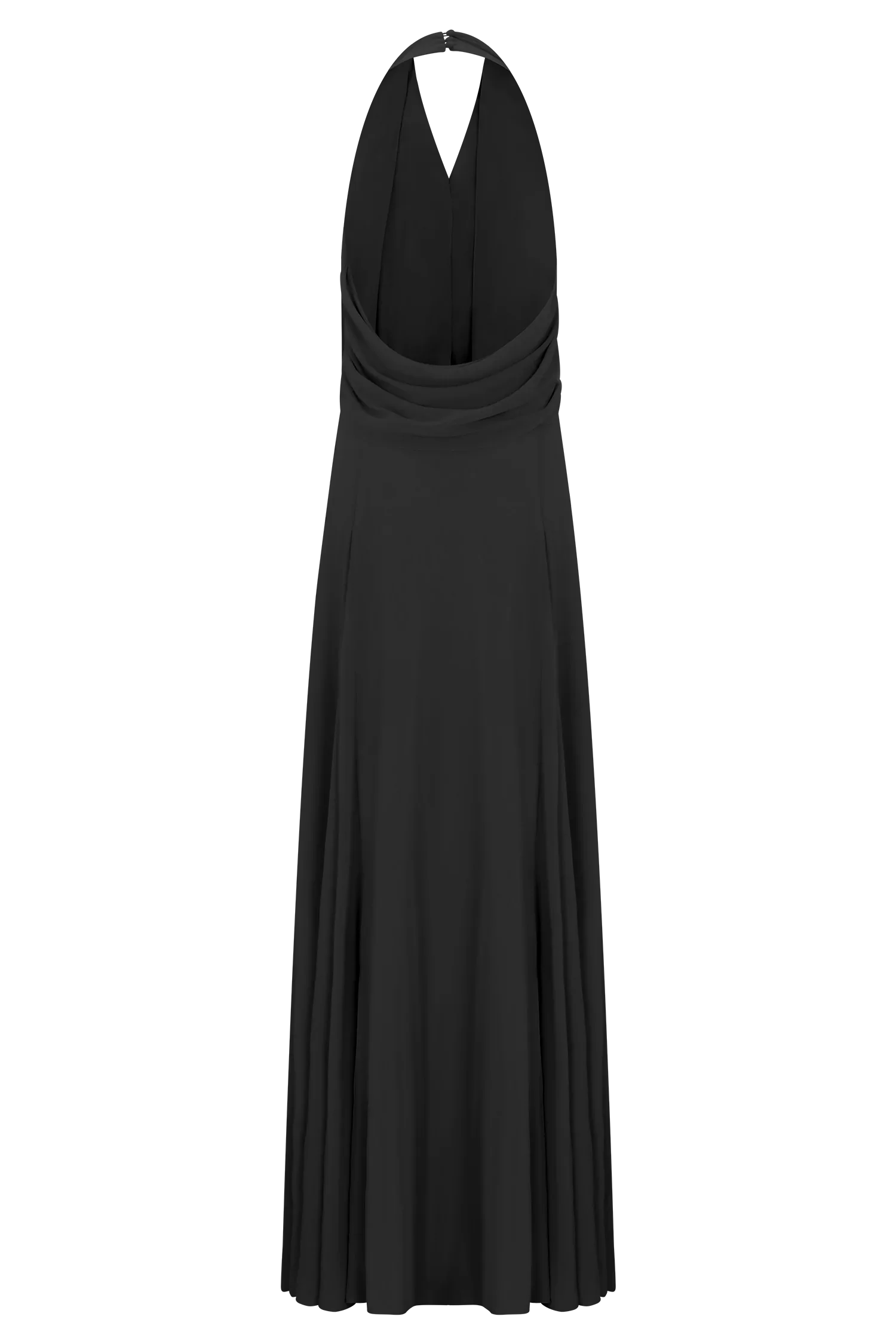 Santal Floral Chiffon Halter Maxi Dress Black