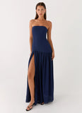 Eden Strapless Maxi Dress Navy