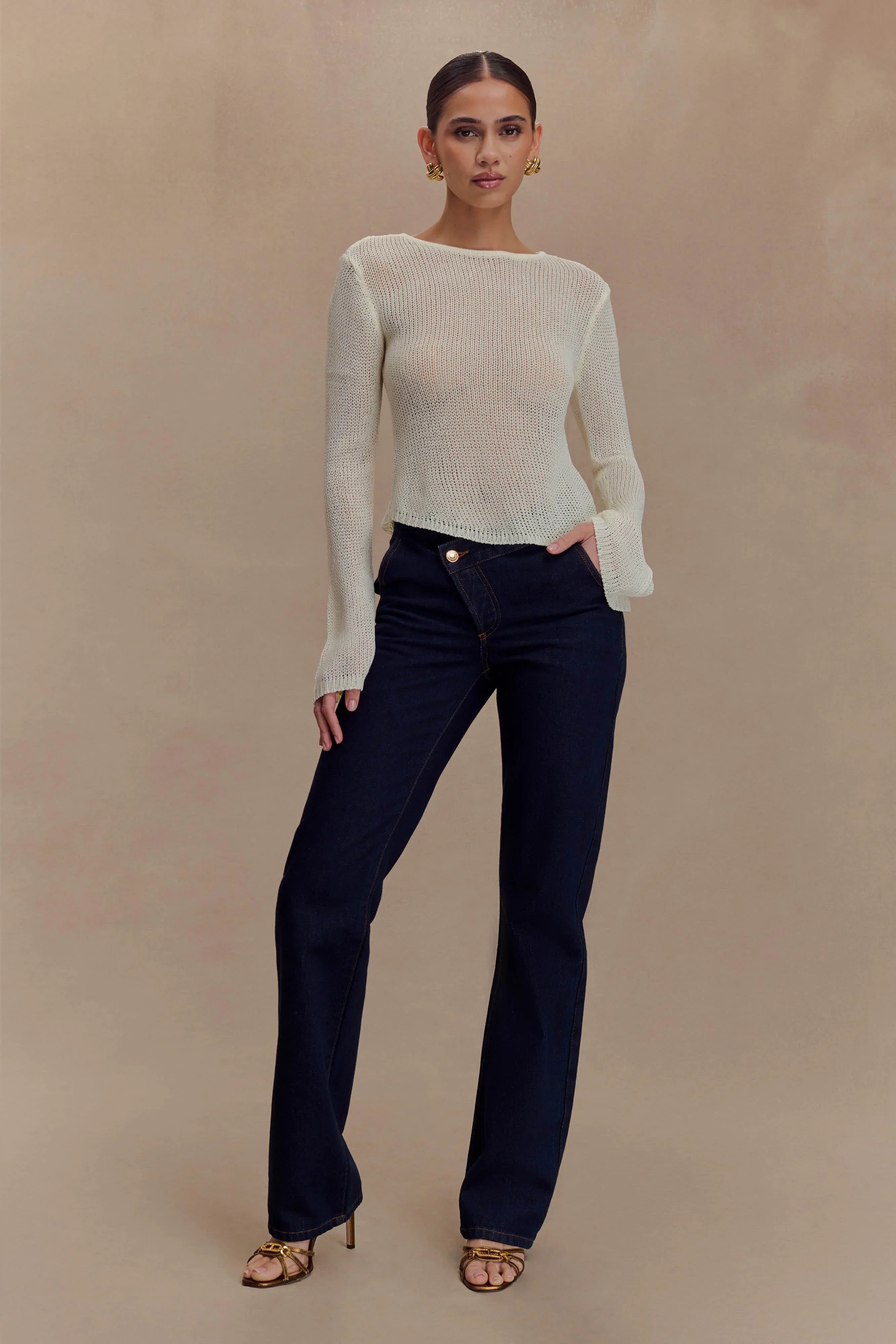 Remington V Front Straight Leg Jeans Indigo Blue