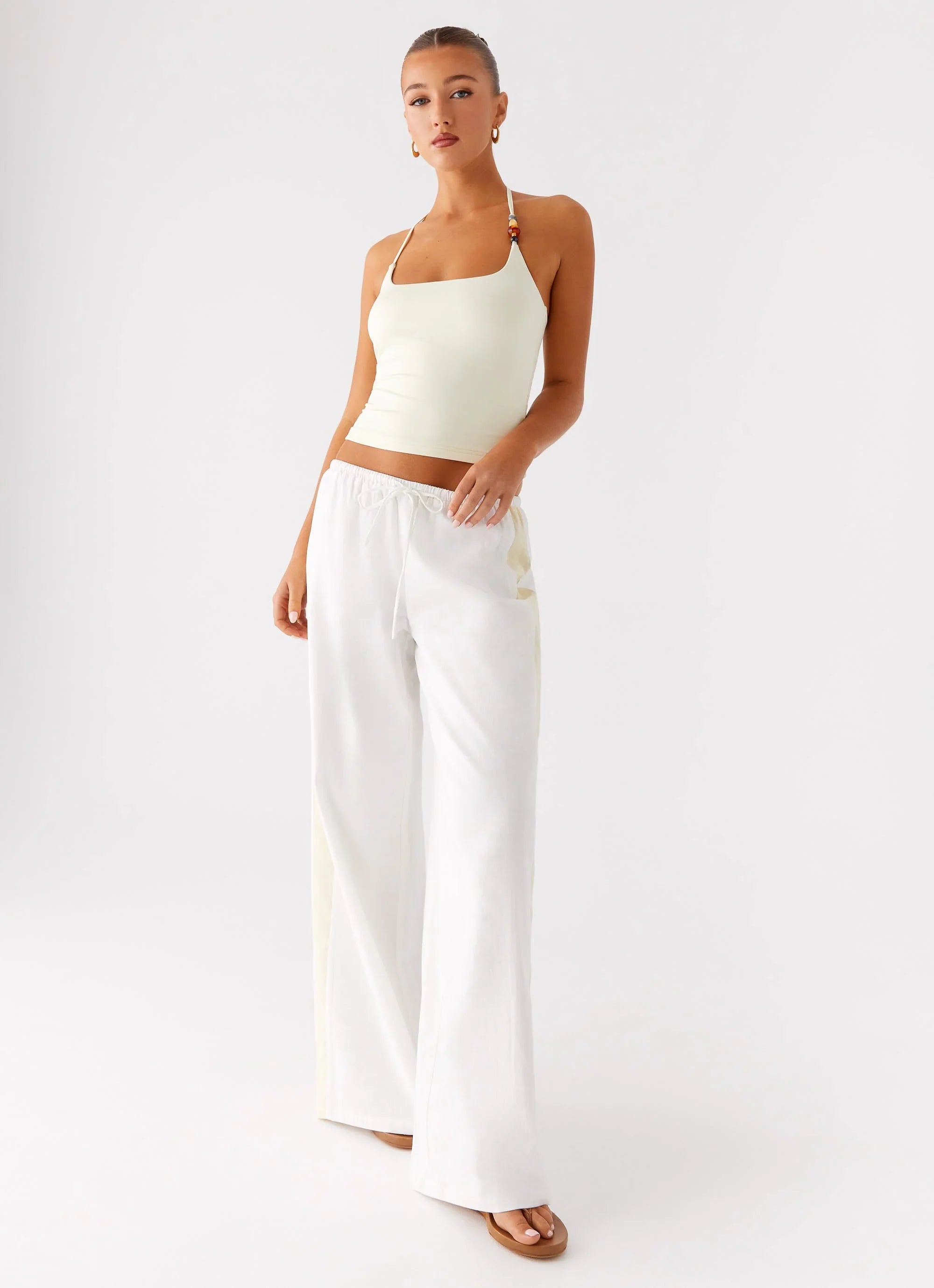 Oska Drawstring Pants White