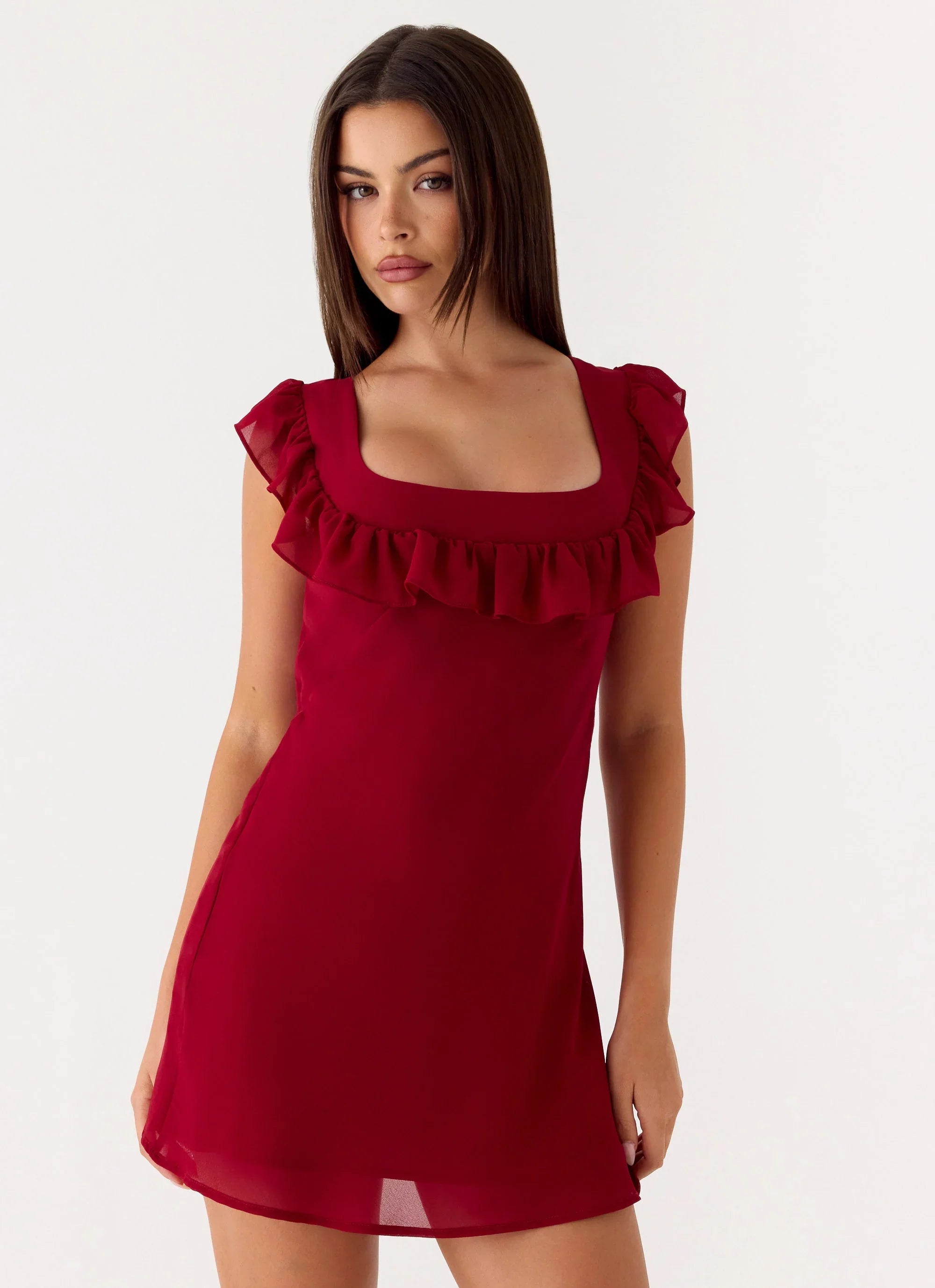 Malina Mini Dress Deep Red