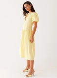Reyna Midi Dress Yellow