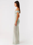 Eyllin Off Shoulder Maxi Dress Sage