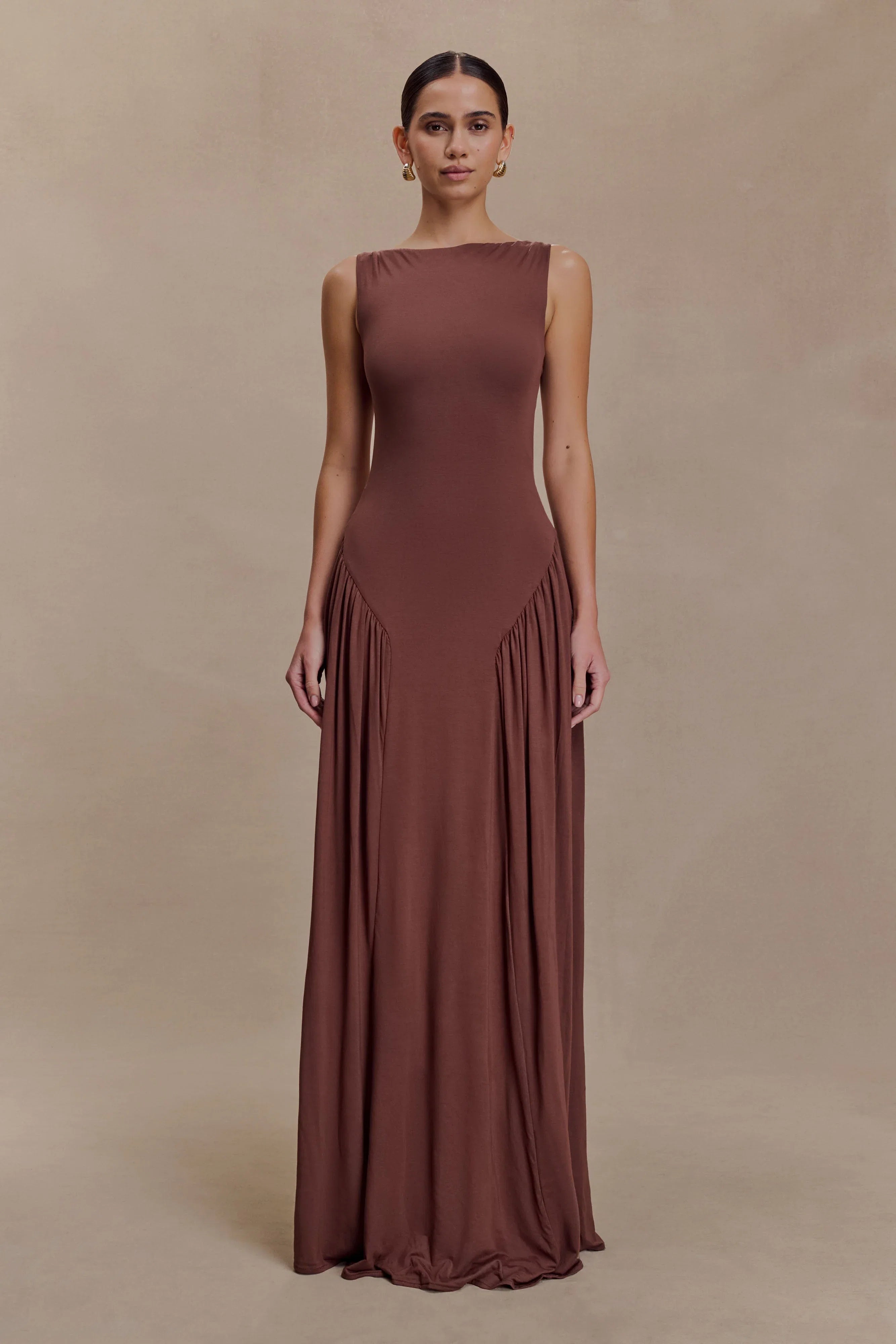 Marnie Modal Sleeveless Maxi Dress Chocolate