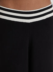 Black Knitted Wide Leg Trouser