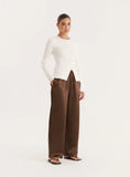 Cream Cinched Waist Knitted Cardigan