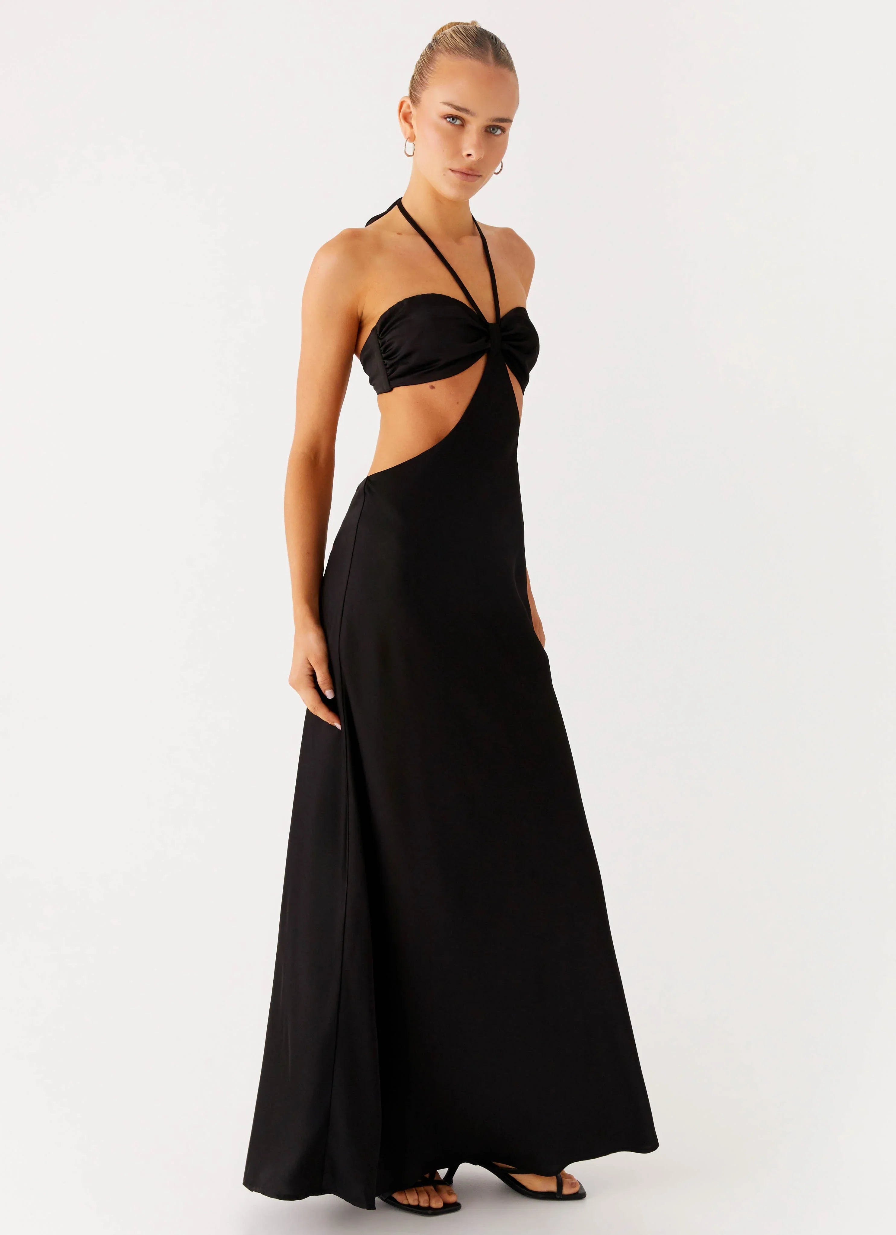 Sweetheart Cut Out Maxi Dress Black