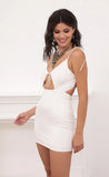 Suede Ties Dress in White