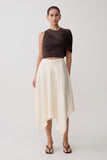 Adrienne One Shoulder Slinky Top Chocolate