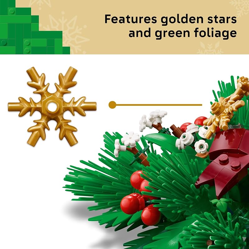 LEGO Christmas Table Decoration Building Toy for Kids Brick Built Holiday Centerpiece Festive Room Decor Christmas Craft for Girls Boys Ages 12 Gift Idea for Families 40743