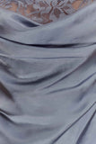 Isadora Lace Satin Maxi Dress Frosted Blue