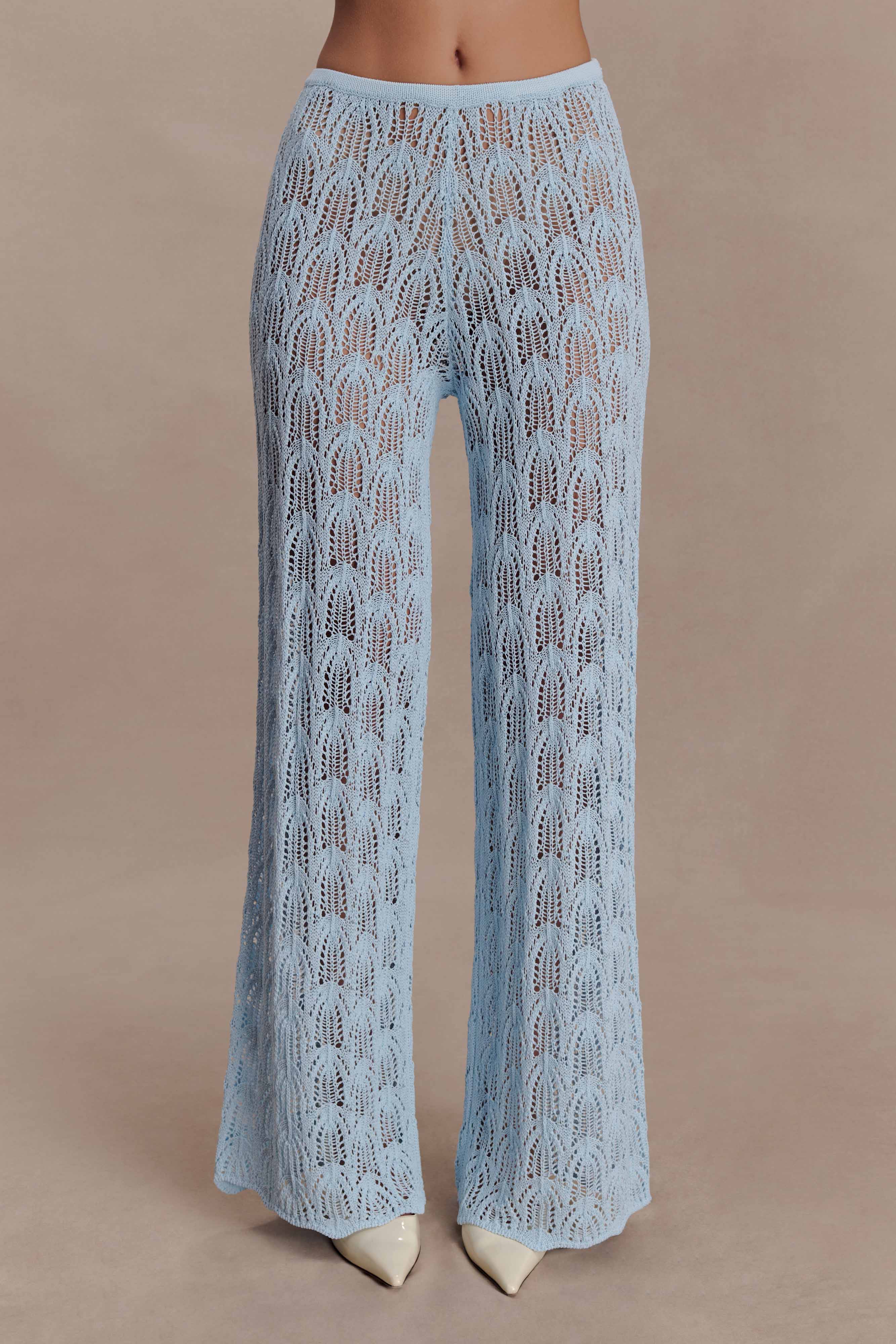 Glinda Crochet Pants Light Blue