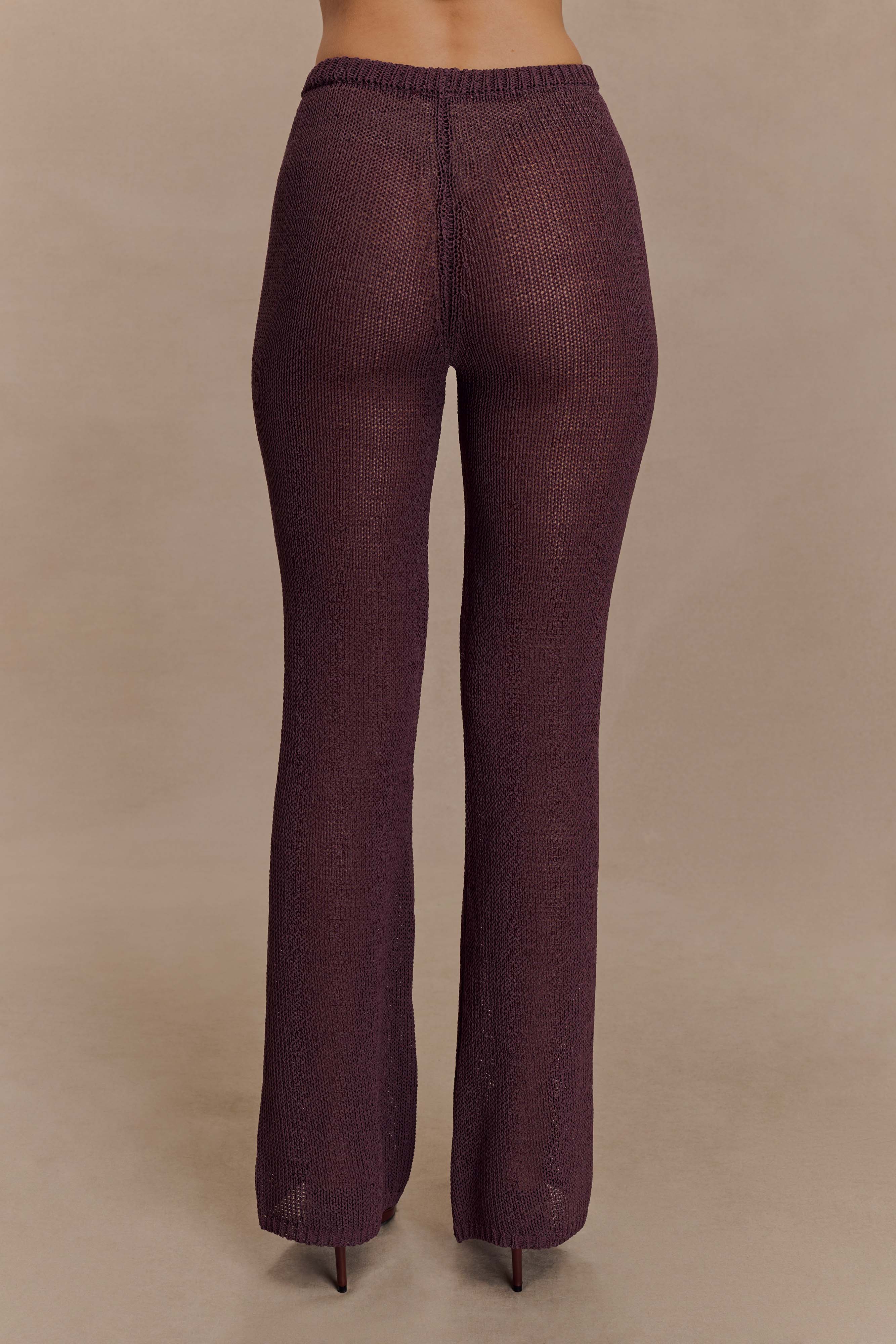 Malani Wide Leg Knit Pants Chocolate