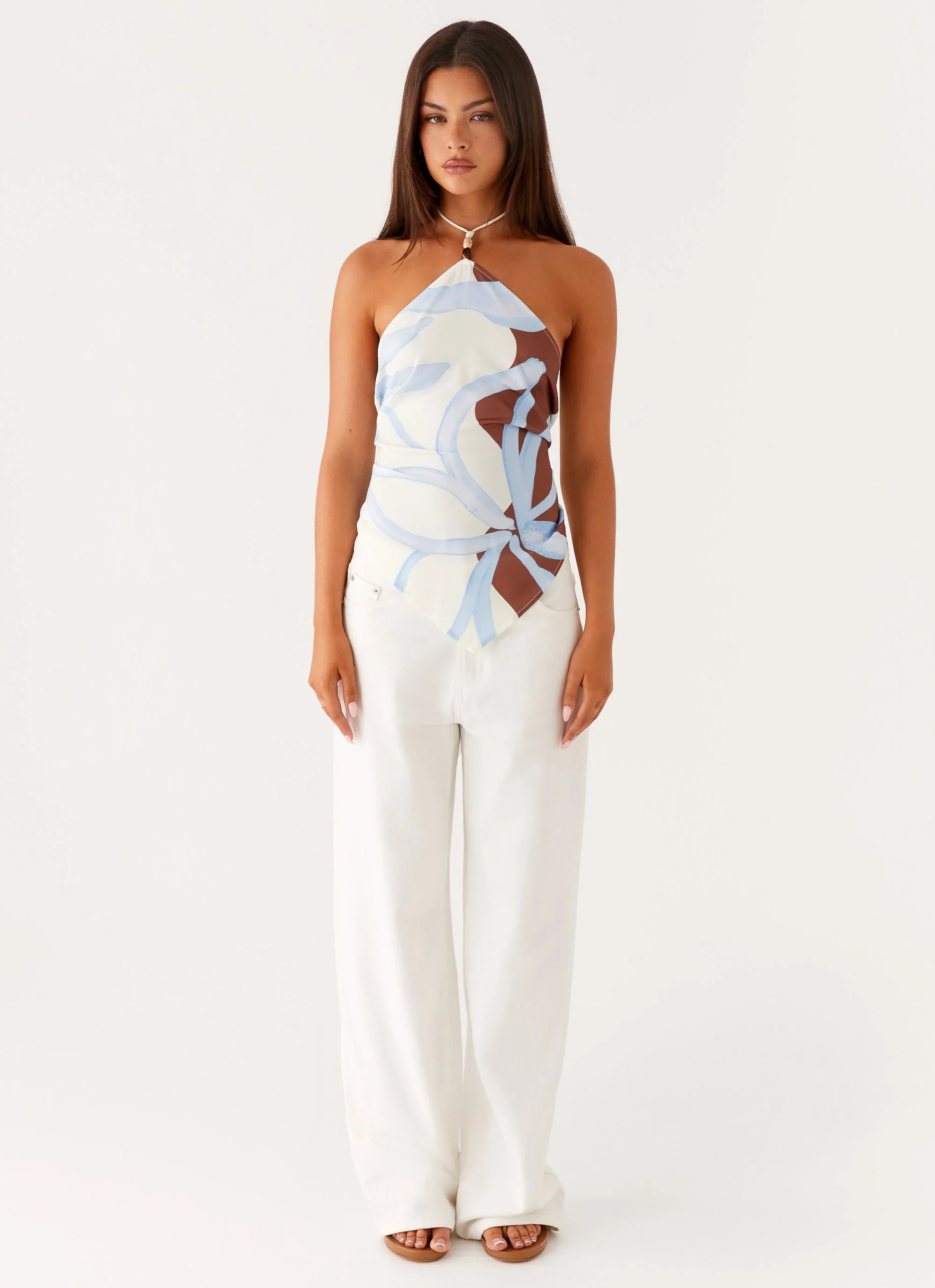 Julissa Halter Top Bloom Wave Print