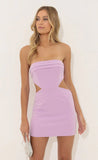 Crepe Corset Cutout Dress in Purple