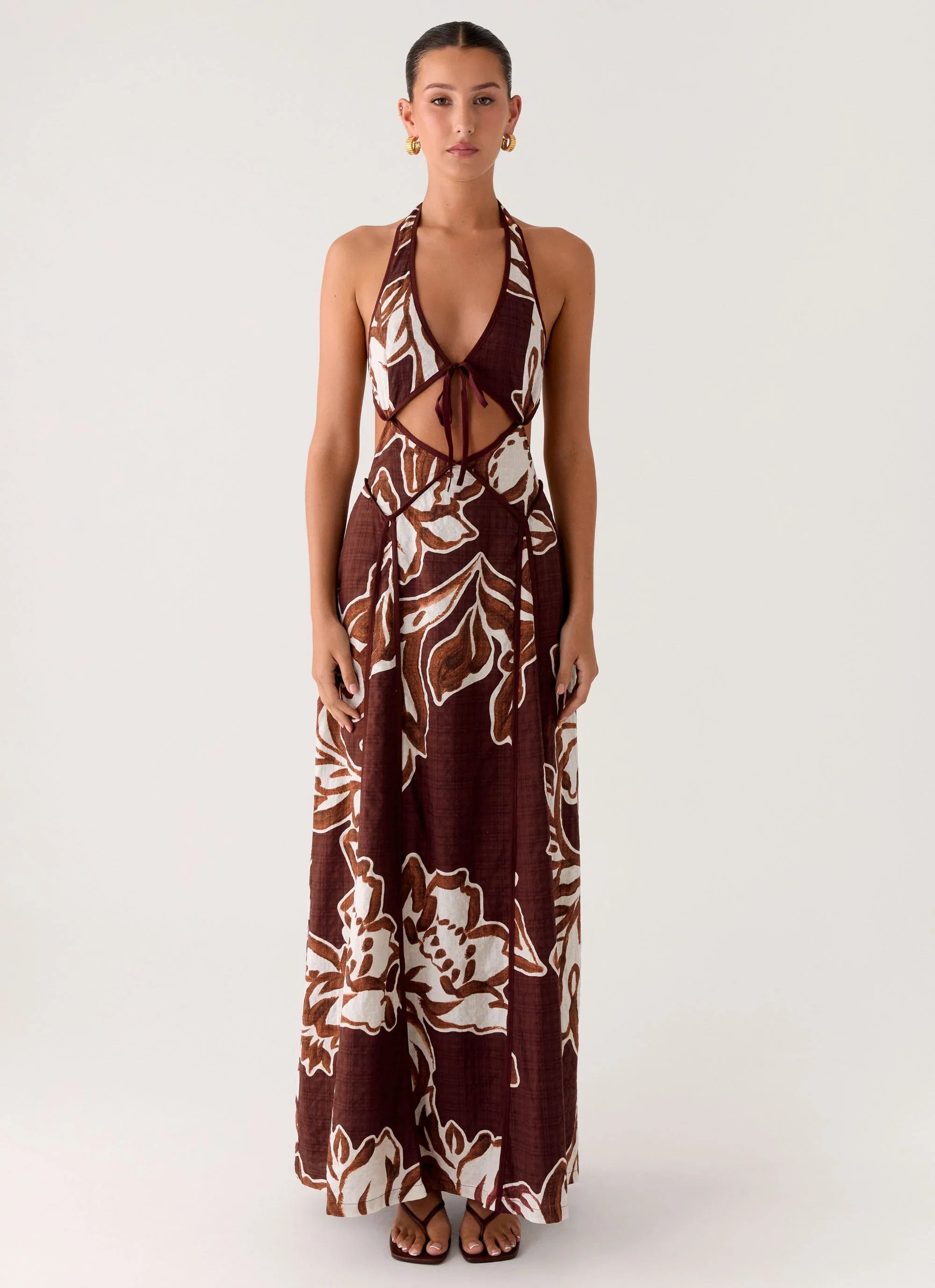 Sonnet Maxi Dress Espresso Meadow