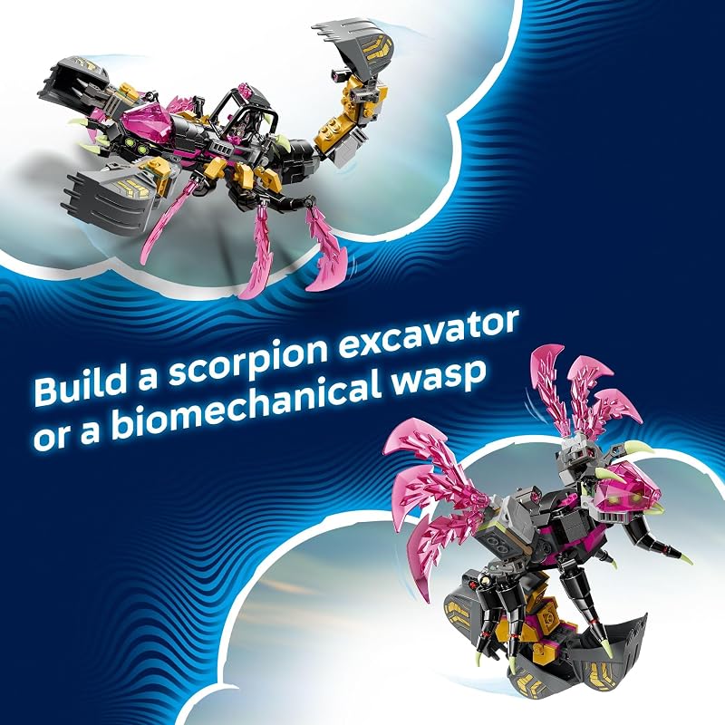 LEGO DREAMZzz Nightmare Scorpion Digger Building Toy for Boys Girls Pretend Play Set for Kids Ages 7 with 2 Build Options 3 Minifigures Treasure Creature Gift Idea for Birthdays 71513