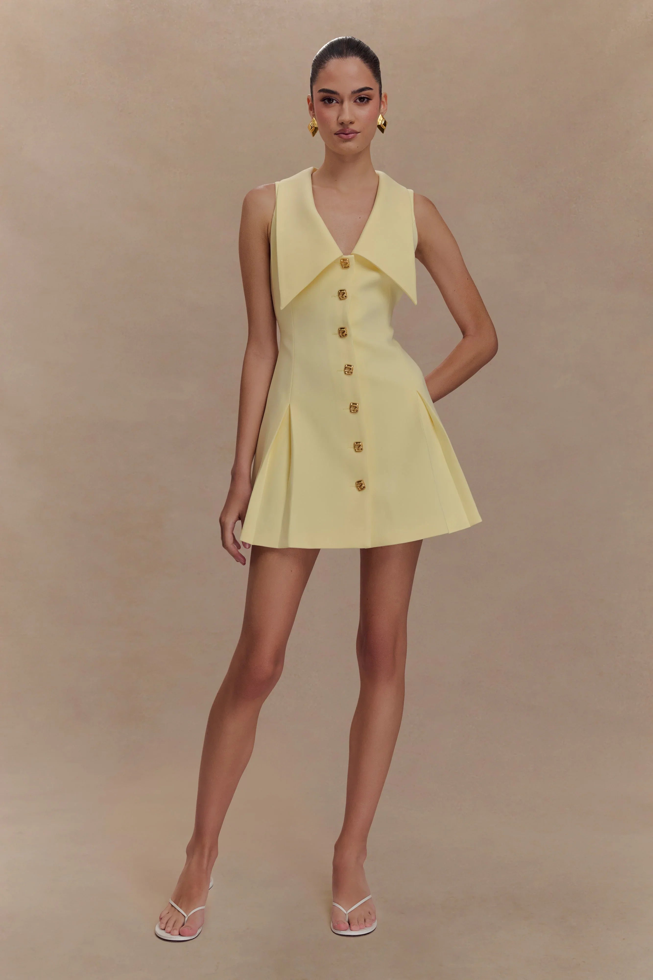 Oli Sleeveless Mini Dress Lemon