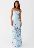 Aster Bloom Maxi Dress Blue Floral