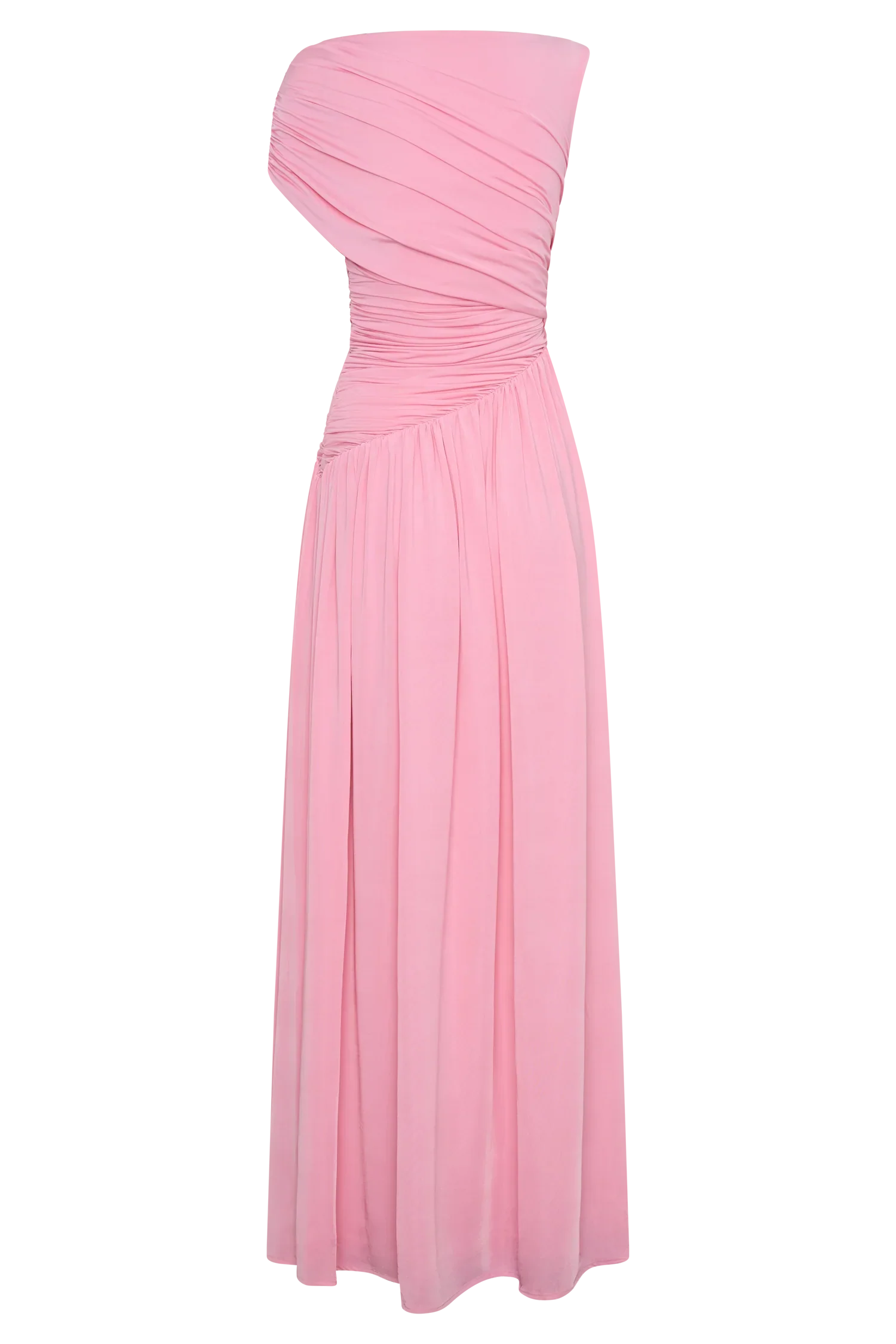 Ayeshya Slinky Asymmetric Maxi Dress Candy Pink