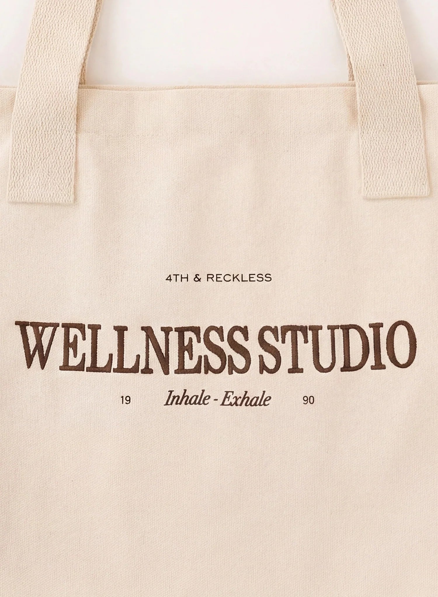 Cream Canvas Branded Tote Bag