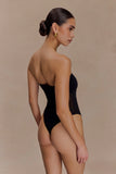 Aoife Strapless Mesh Bodysuit Black