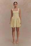 Sharon Scuba Jersey Mini Dress Pastel Lemon