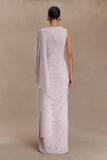 Amandine Ruched Slinky Maxi Dress Pale Pink
