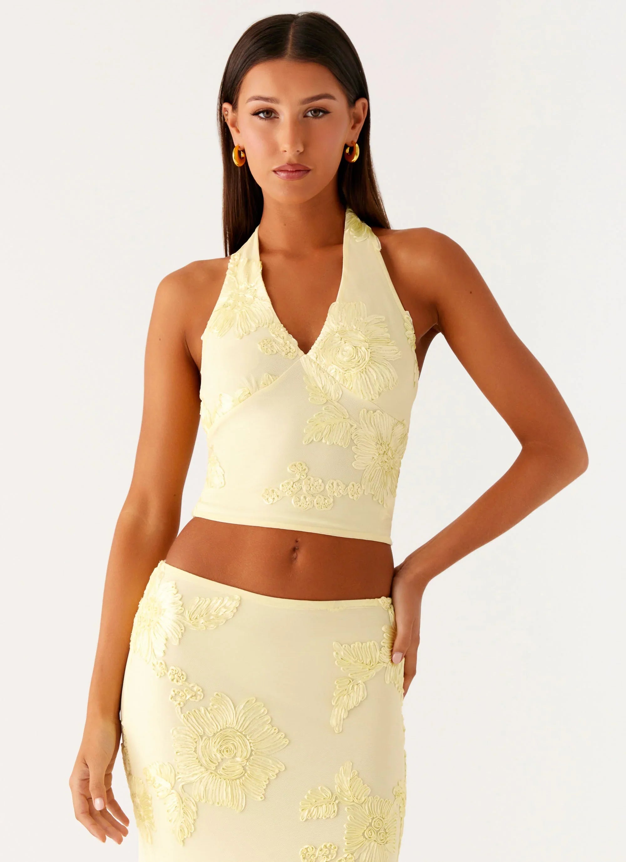 Radiate Halterneck Top Yellow
