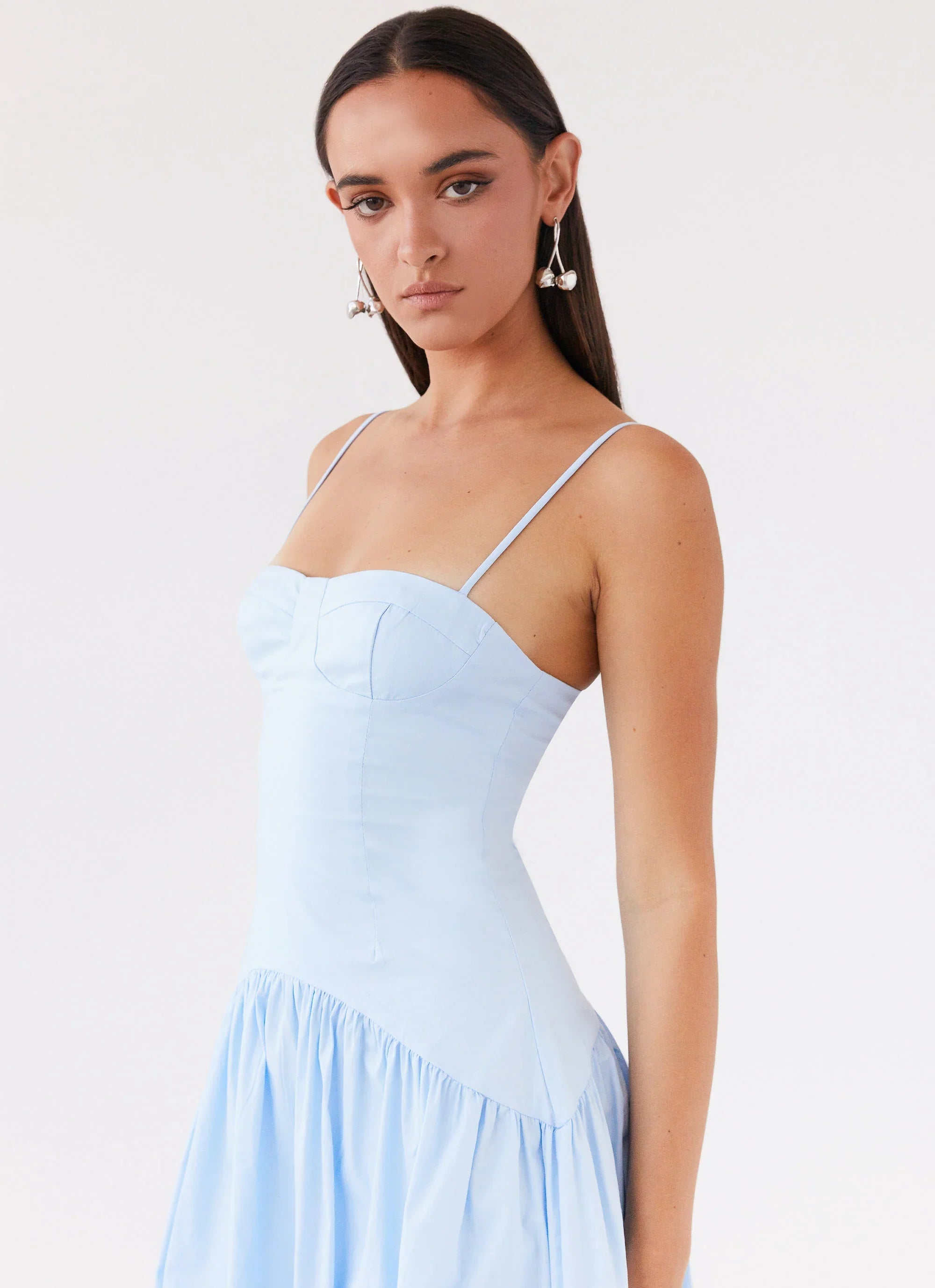 Yvette Corset Midi Dress Blue