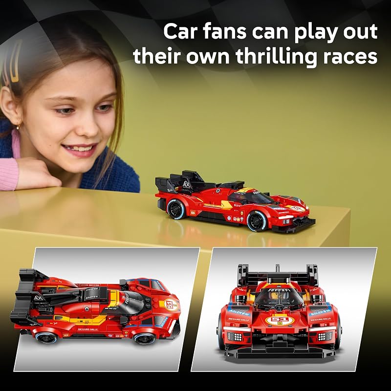 LEGO Speed Champions Ferrari 499P 77261 Building Toy for Boys Girls Ages 9 Detailed Toy Car for Kids Play or Display Model 329 pieces Gift for Birthdays