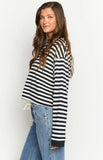 So Breezy Navy Stripe Long Sleeve Top