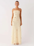 Orelli Shell Sequin Knit Maxi Dress Ivory