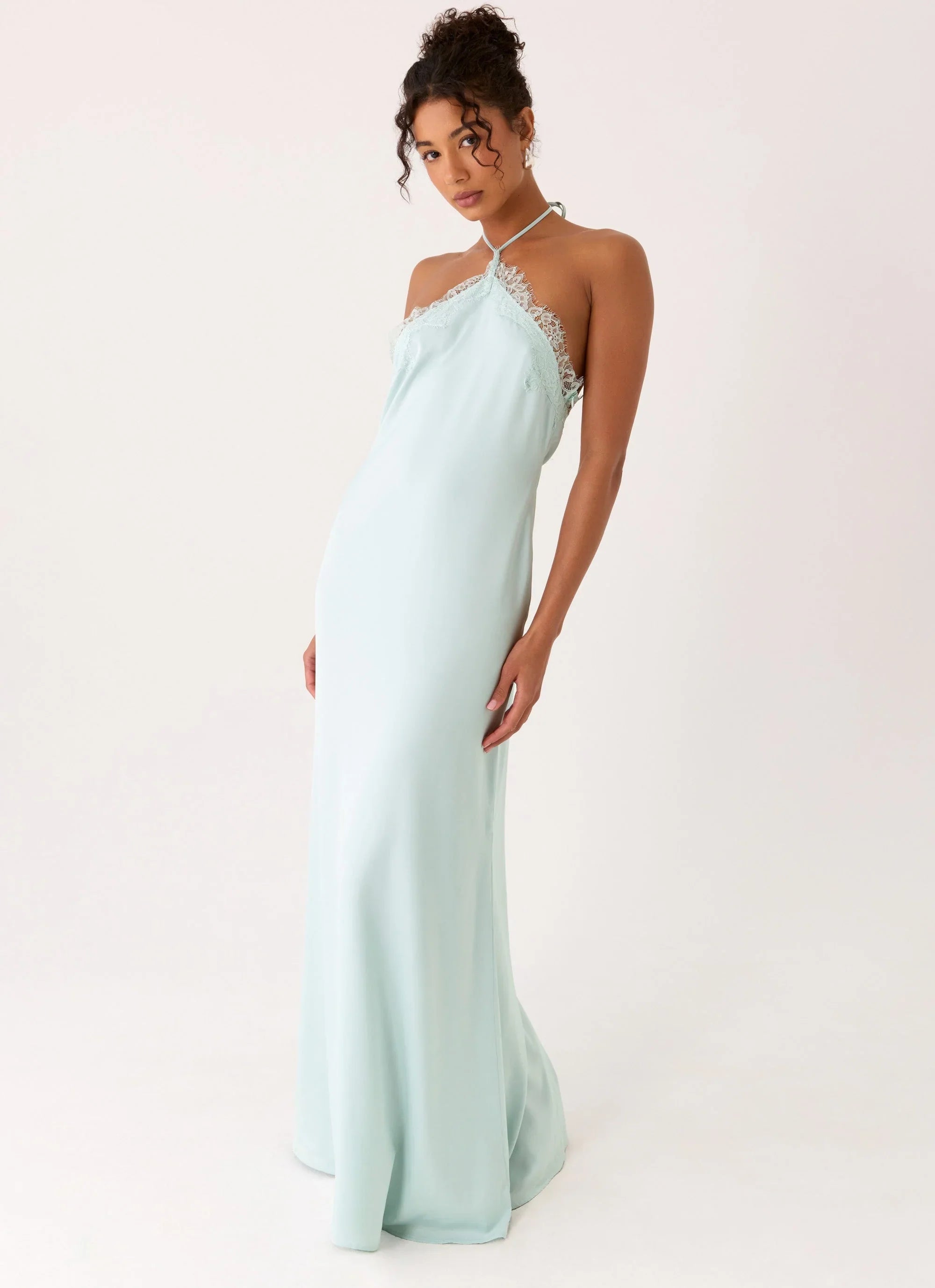Samaria Halter Maxi Dress Aqua