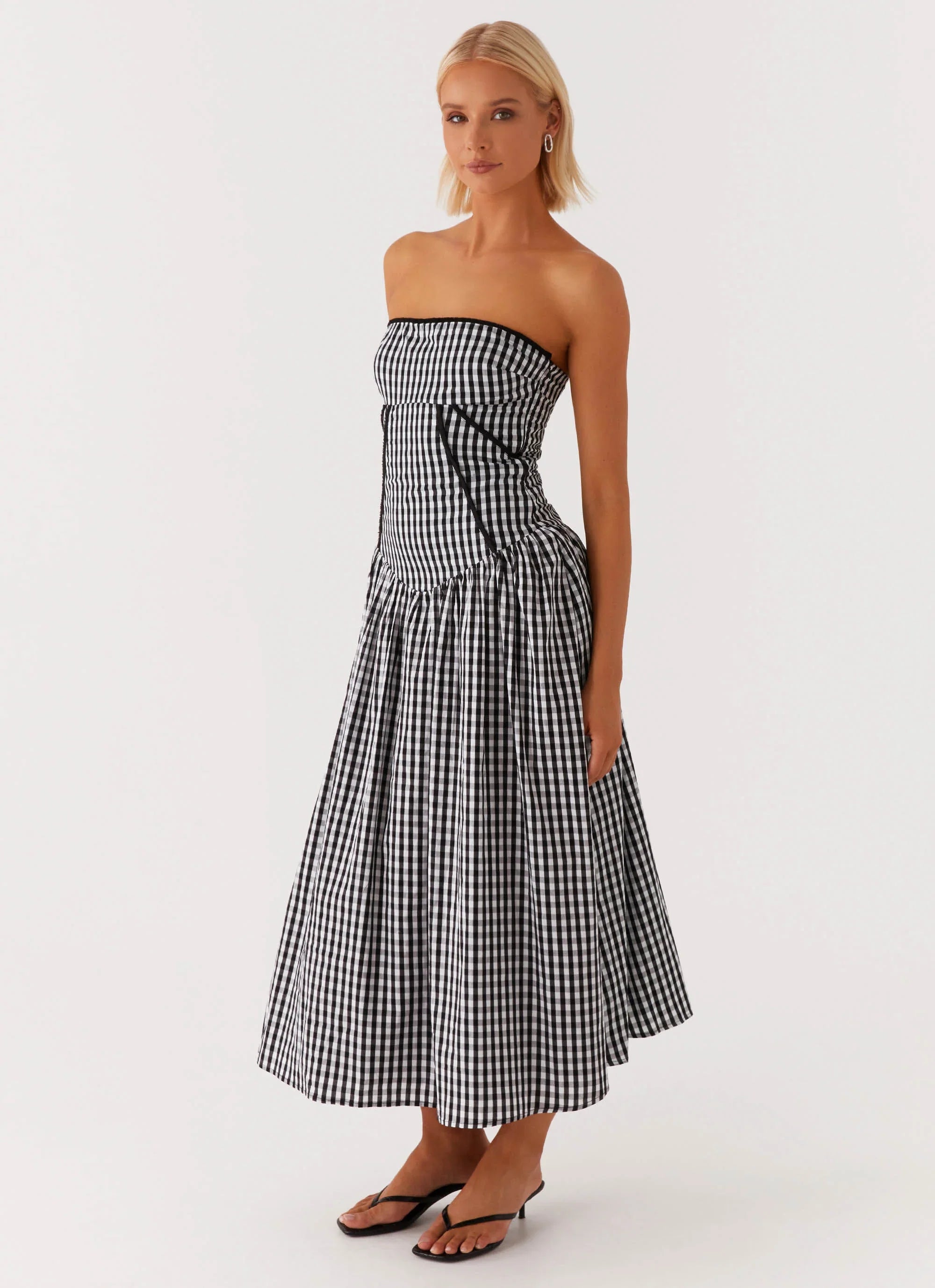 Larnie Midi Dress Black Gingam
