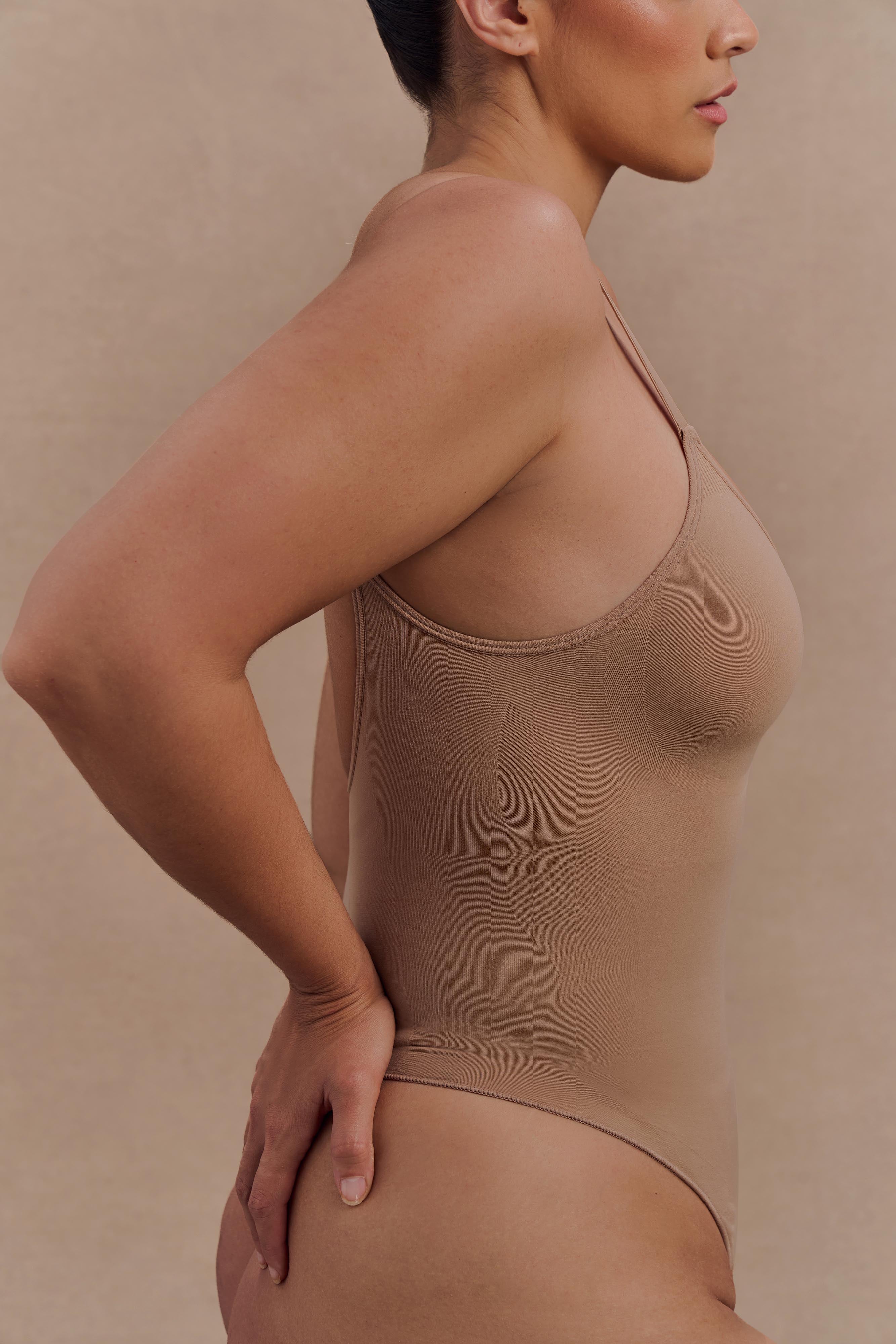 Alyssa Backless Shapewear Bodysuit Latte