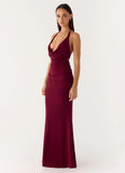 Eyes Closed Maxi Dress Dark Cherry