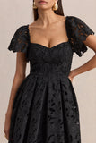 Vivi Black Lace Sweetheart Neck Mini Dress