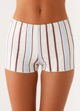 Suns Out Low Rise Mini Shorts Blue Stripe