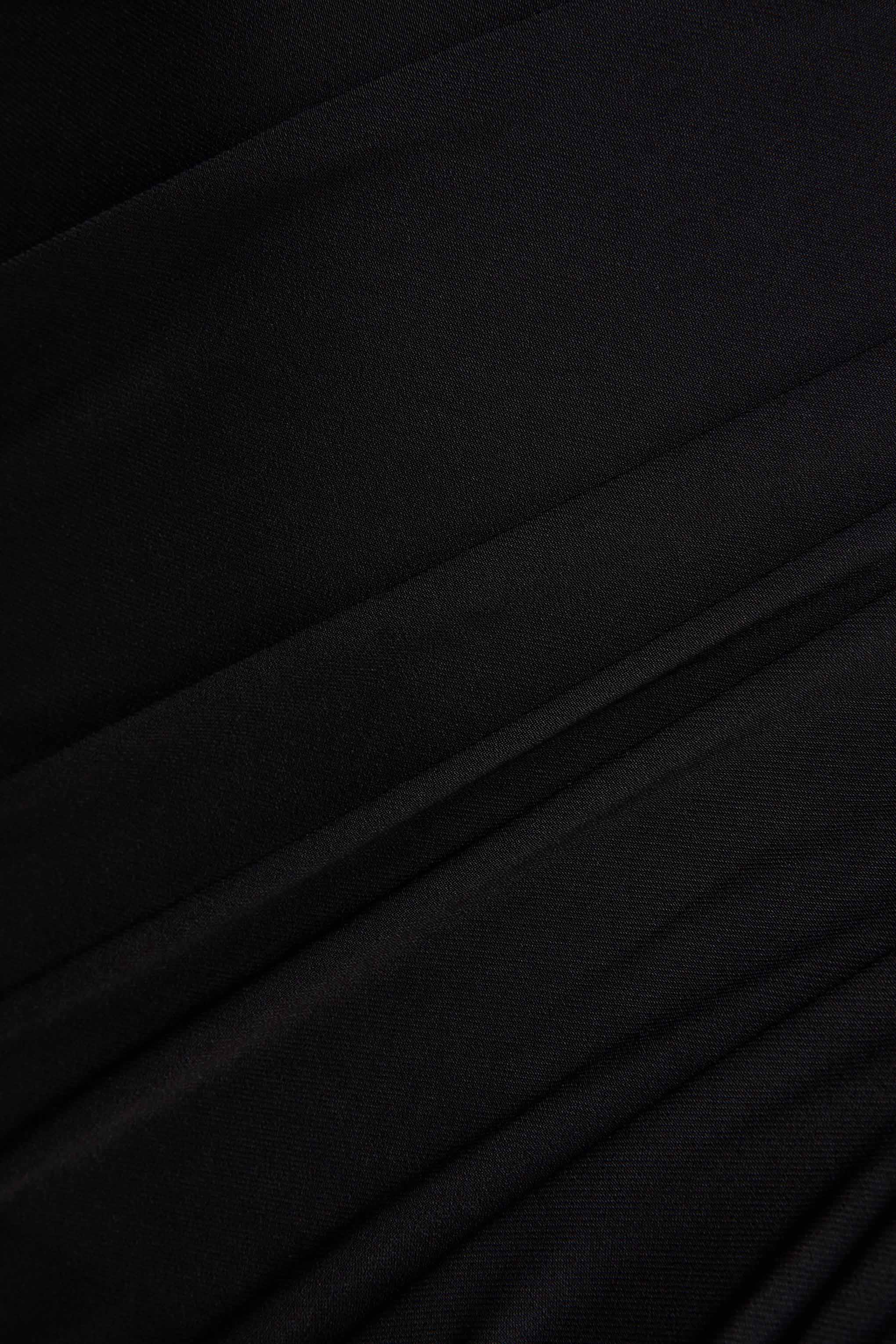 Amoura Black Square Neck Draped Wrap Maxi Dress