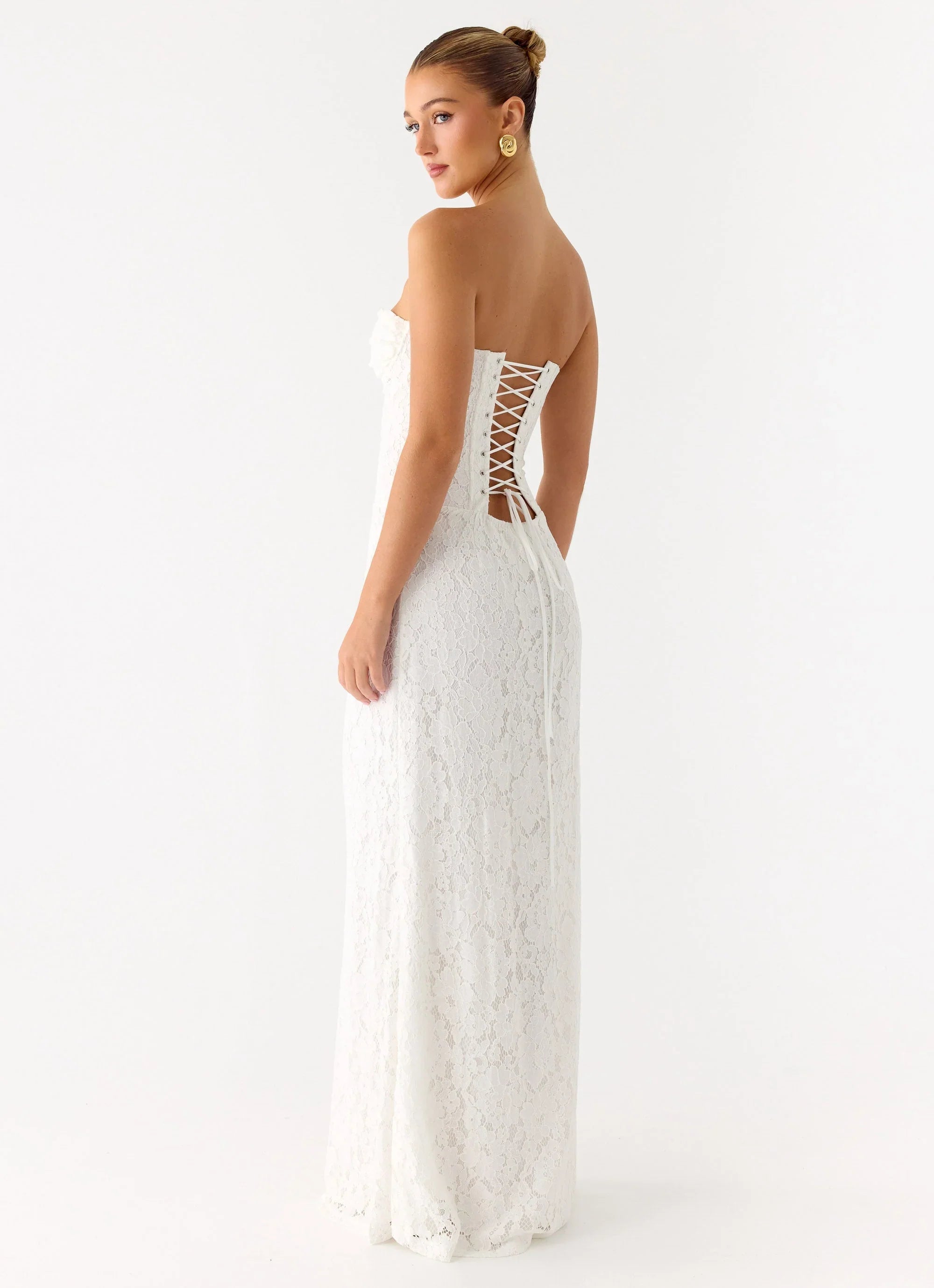 Already Know Lace Maxi Dress White