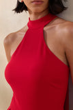 Rhode Red Halter Neck Midi Dress